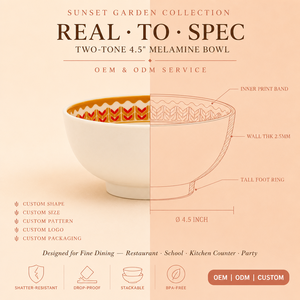 Vaisselle en mélamine personnalisée OEM ODM, bol profond, pour fêtes, cuisine, comptoir, pour congee, sur pied <span class=keywords><strong>rigide</strong></span>, anti-chute - Product Image 1