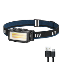 Nouvelle lampe frontale LED rechargeable USB 2026 avec capteur, design étanche, portable et légère pour le camping en extérieur