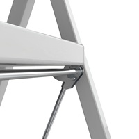 Fournisseur PRO - Échelle pliante en acier à 3 marches, large, antidérapante, avec marches rembourrées, main courante, portable, antirouille, capacité 150 kg, pour escalier et salle de sport