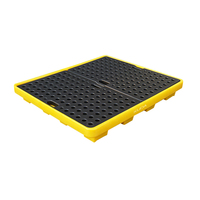 Palette en plastique anti-déversement KUDA 125105B-FSLTP pour produits chimiques dangereux, conteneur secondaire anti-fuite pour fûts d'huile 1250x1050x160mm