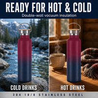 Bouteille d'eau isotherme en acier inoxydable à double paroi, style américain, portable, pour la randonnée et la course à pied, avec logo personnalisé
