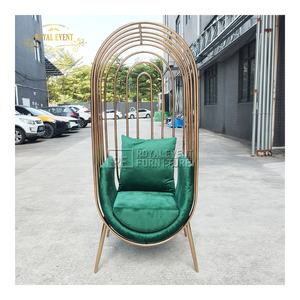 Nouvelle conception <span class=keywords><strong>de</strong></span> chaise <span class=keywords><strong>de</strong></span> banquet <span class=keywords><strong>de</strong></span> mariage en forme <span class=keywords><strong>de</strong></span> <span class=keywords><strong>cage</strong></span> à oiseaux dorée, canapé trône en acier inoxydable - Product Image 6