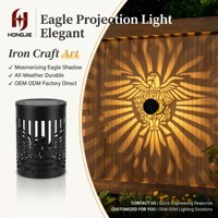 Lámpara de Proyección Solar con Diseño de Águila, Lámpara de Sombra Cilíndrica Hueca de Hierro para Exteriores, Decoración de Pared o Mesa para Patio, Valla o Jardín