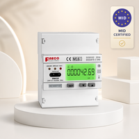 Medidor de Energía Digital Monofásico de 4 Módulos Fineco EM418-Mod 230V 10(100)A, Aprobado por MID, Medidor de Tarifa Dual, Modbus RTU/M-bus Clase 1