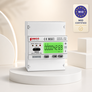 Contatore di Energia Digitale Fineco EM418-Mod 230V 10(100)A Monofase a 4 Moduli, Approvato MID, Contatore a Doppia Tariffa, Modbus RTU/M-bus Classe 1 - Product Image 1