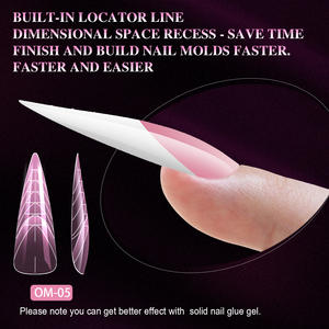 150 pièces rose français en plastique ongles double formes carré Stiletto ongles Extension moules moule de construction rapide pour <span class=keywords><strong>manucure</strong></span> bricolage approvisionnement - Product Image 4