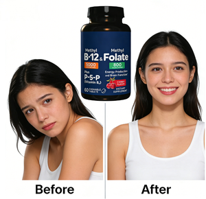 Comprimés à croquer de méthylcobalamine 5000 mcg et de folate 800 mcg |   avec P-5-P |   Saveur cerise pour l'énergie et <span class=keywords><strong>le</strong></span> bien-être cérébral - Product Image 2