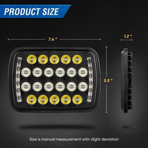 Off Road Led Headlight 7 Inch Square H4 <b>Plug</b> Low High Beam Drl <b>With</b> Aluminum Alloy Body Ip65 Waterproof - Product Image 2