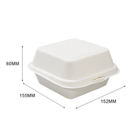 Nouvelles Boîtes Alimentaires Jetables en Canne à Sucre – Contenants Clamshell en Pulpe Naturelle de Canne à Sucre 6'' – Boîte à Déjeuner à Emporter en Bagasse Monopièce