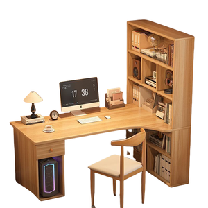 Scrivania Moderna Convertibile Integrata con Design ad Angolo, Libreria <span class=keywords><strong>per</strong></span> Studio e <span class=keywords><strong>Ufficio</strong></span> Domestico, Installazione a Parete - Product Image 1