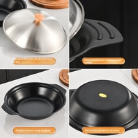 Poêle antiadhésive avec couvercle, cuiseur à fruits de mer domestique, compatible avec les cuisinières à gaz et les plaques électriques