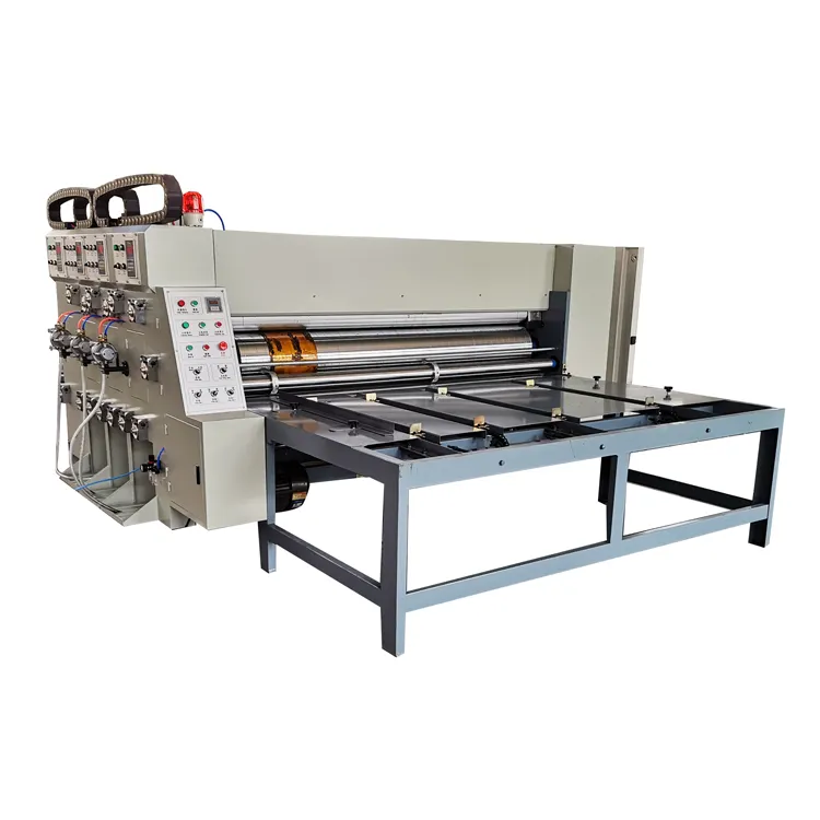 3 colors semi-auto chain feeder corrugated box printing machine printer slotter die cutter machine