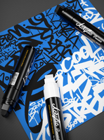 Ensemble de marqueurs acryliques blancs et noirs de 15mm pour l'art et les marqueurs de rue pour le stylo de peinture de graffiti pour l'art de marqueur
