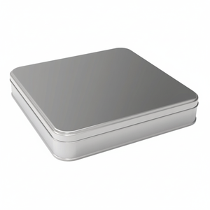 Lata cuadrada Lata 2 LT Lokum Caja de grageas de chocolate 215x215x38mm 2 LT Tapa deslizante - Product Image 2