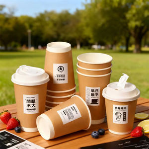 Vasos de Papel Kraft PLA Desechables Personalizados AT PACK de 4oz 8oz 12oz para Café Caliente, Café Helado, Helado, Vasos de 8oz 12oz 20oz - Product Image 5