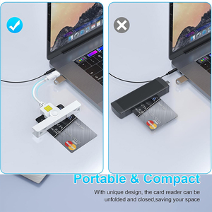 Portable Smart Card <strong>Reader</strong> with USB a and <strong>C</strong> Interface External Installation OTG Feature Supports ISO7816 Cards ROHS Certified - Product Image 4