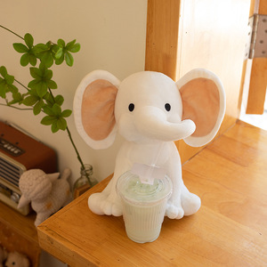 Peluches d'éléphant douces de haute qualité avec grandes oreilles, chapeau de Noël <span class=keywords><strong>et</strong></span> nœud, oreiller de sommeil, poupées réconfortantes pour bébé - Product Image 6