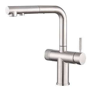 Modern Design <b>Deck</b> Mounted <b>Brushed</b> Stainless Steel 1 Handle Pull Out Ceramic Valve Core Purifier Kitchen Water Faucet 3 Ways - Product Image 1