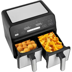 2022 9l 8L Kitchen No Oi Electrical Household Appliance Digital Air Fryer Touch Screen Dual Basket No Oil 8l Air Fryer