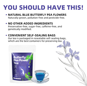 Té de Flor de Guisante Mariposa Seca de Marca Privada, Té Azul Natural para Bebidas y Repostería, Suministro de Fábrica OEM, Venta al por Mayor a Granel - Product Image 4