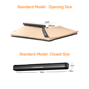 ADA OVERLAND Conception OEM Auvent de <span class=keywords><strong>toit</strong></span> de voiture 270° autoportant, grand espace, tissu imperméable de qualité supérieure, pour extérieur, avec coque en EVA - Product Image 4