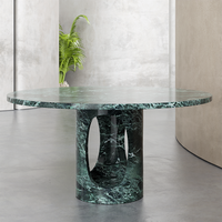 Meubles Kumusi Table Ronde Arabescato Blanche pour Salle à Manger