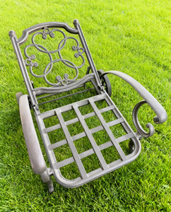 Chaise longue d'extérieur en aluminium moulé, prix <span class=keywords><strong>de</strong></span> liquidation, durable, résistante aux intempéries, inclinable, pour cour et terrasse - Product Image 3