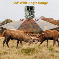 Caméra de surveillance de la faune extérieure 4K 48M avec contrôle WiFi via application, portée IR de 20m/85ft et diffusion en direct