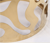 Petite Table basse ronde en acier inoxydable, meuble moderne, polissage doré, bout en marbre, 1 pièce