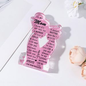 Custom Unique Acrylic <strong>Plaque</strong> Acrylic Paperweight with Message for Mother's Day