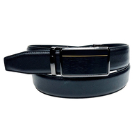 ALFA Boucles de Ceinture Réglables en Cuir Véritable Noir pour Homme Boucle Automatique