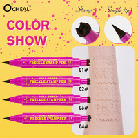 O'cheal Stylo tampon double tête 3-en-1 pour taches de rousseur, effet naturel, résistant à la décoloration, waterproof, avec tampon eyeliner