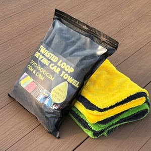 60*90 Large Premium 1200 GSM Microfiber Double Twist Pile Car <b>Drying</b> <b>Towel</b> No Streaks Scratches Twisted Loop Car <b>Drying</b> <b>Towel</b> - Product Image 1