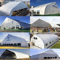 Tentes d'exposition FEAMONT en alliage d'aluminium à colonnes courbées, PVC, taille personnalisable, extérieur, imperméables, toutes saisons, résistantes au vent, ignifuges