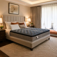 Matelas hybride VELLORA P01 Euro Top de luxe à ressorts ensachés, latex naturel élastique, mousse haute densité, 36 cm d'épaisseur, ergonomique 7 zones