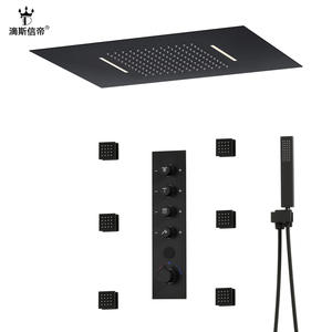 Ensemble de douche encastré minimaliste Sky-View avec pommeau de douche multifonctionnel en acier inoxydable pour salle de bain domestique et parois de douche - Product Image 5