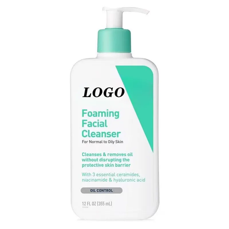 High Quality Customized Logo 355ml Long Lasting Moisturizing Deep Cleaning Pore Shrinking Facial Cleanser