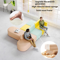 Conjunto de Sofás Modernos para Recepción Comercial, Muebles de Oficina de Madera con Sellado Completo de Bordes, Extensible y Personalizable para Oficina en Casa, Hotel