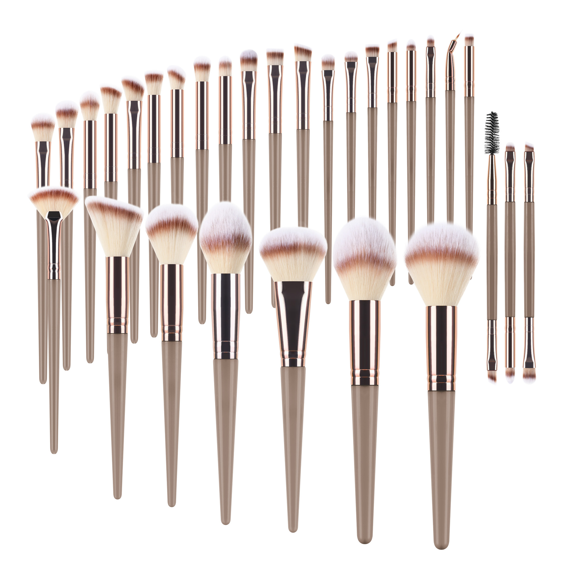 แปรงแต่งหน้าสีน้ำตาลกาแฟ 30 ชิ้น