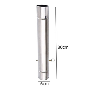 Tubo de chimenea de acero inoxidable de 6 cm de diámetro con válvula ajustable para estufa, diseño industrial, instalación independiente - Product Image 4