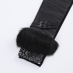 <span class=keywords><strong>Gants</strong></span> d'hiver en cuir à manches longues sans doigts pour femmes élégantes en <span class=keywords><strong>dentelle</strong></span> vente en gros - Product Image 5