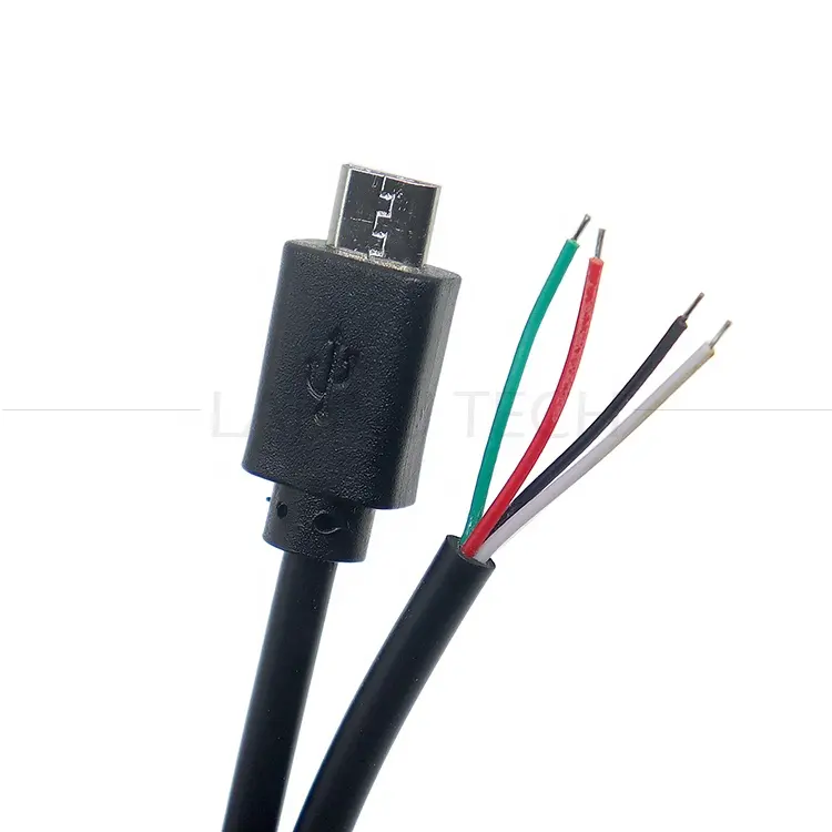 Oem מיקרו-b v8 5 סיכה זכר usb כדי לפתוח כבל חוטים חשופות