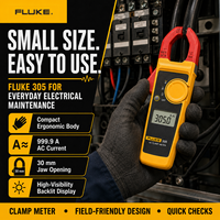   Multimètre numérique compact 305 à pince AC 600A True RMS, testeur électrique pour fils, garantie 1 an, alimenté par batterie