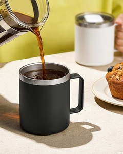 Customize Powder Coated 12oz 18/8 Stainless Steel Thermal Double Wall Camping <b>Beer</b> <b>Mug</b> with Handle - Product Image 3