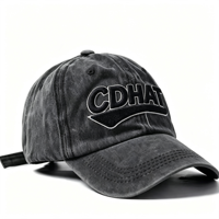 Gorra de Béisbol de Moda Urbana Americana de 6 Paneles, Estilo Desgastado, Bordado 3D, Unisex, de Algodón