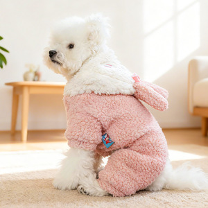 PETCIRCLE Pet <b>Clothes</b> for Autumn and Winter: Warm Puppy/Dog/<b>Cat</b> <b>Clothes</b> with Smiley Rabbit Lambswool Four-Legged Sweaters - Product Image 2