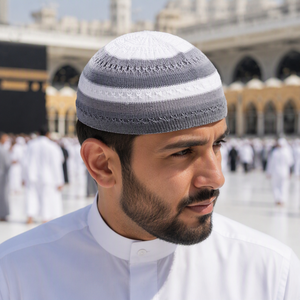 Muslim <strong>Men</strong> Prayer <strong>Cap</strong> Character Style Adjustable 100% Polyester Daily Use Arabic <strong>Skull</strong> <strong>Cap</strong> ABBAS C026 Mix Designs - Product Image 2