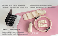 Set de Pilates Estético 4 en 1: Pesas de Tobillo de Silicona Ecológicas, Anillo de Yoga, Pelota y Bandas de Resistencia para Mujeres, Gimnasio en Casa