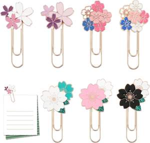 かわいい金属製ブックマーク大サイズ面白い桜バインダークリップカラフルひまわりデイジーさくらスクールオフィス用品 - Product Image 1