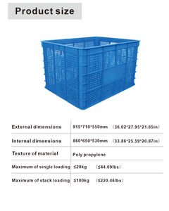 Vendita Diretta dalla Fabbrica, Cestino Impilabile in Plastica per Frutta e Verdura, Grande Cassetta in Rete Plastica - Product Image 2